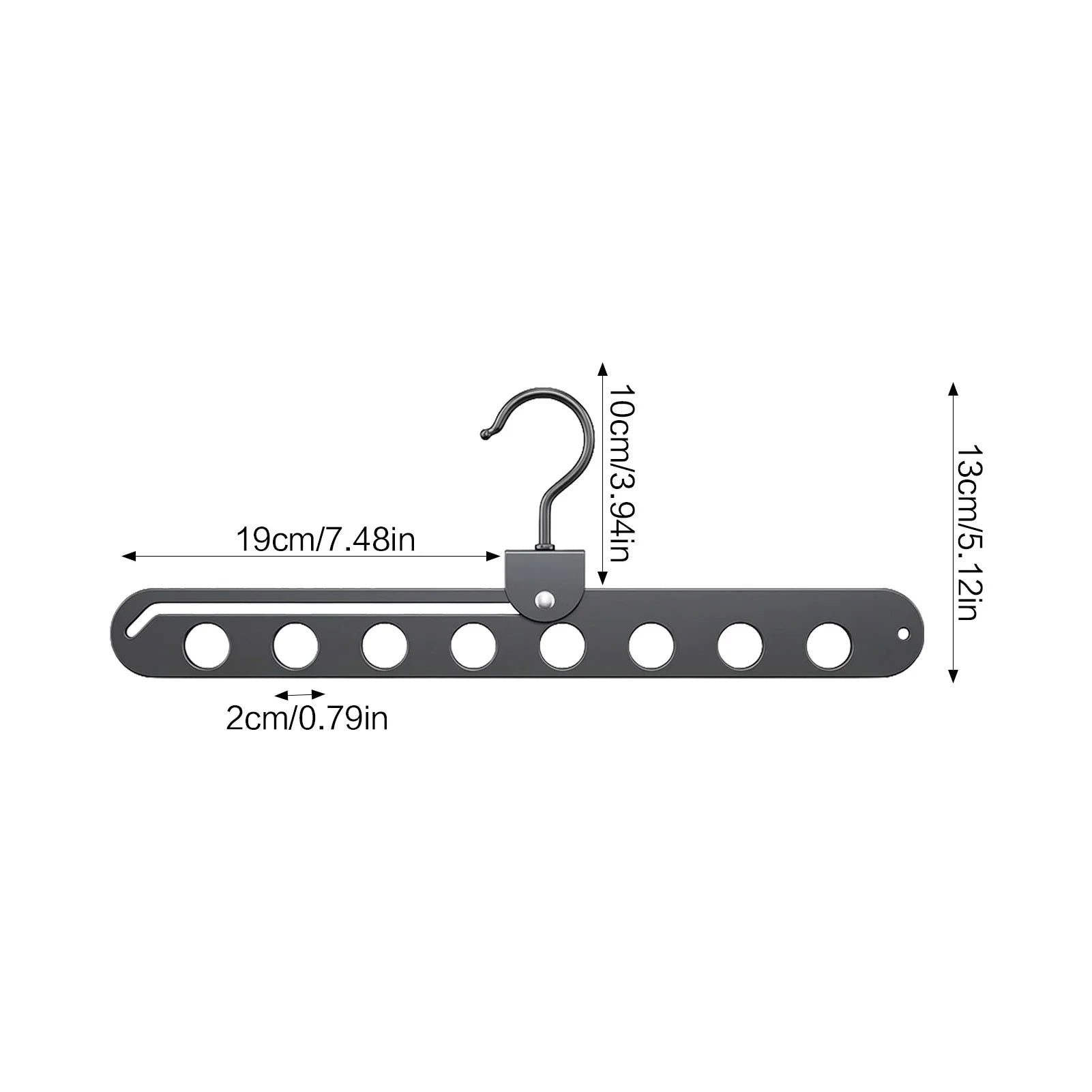 Foldable closet hanger detail view