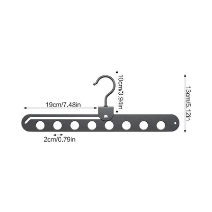 Foldable closet hanger detail view