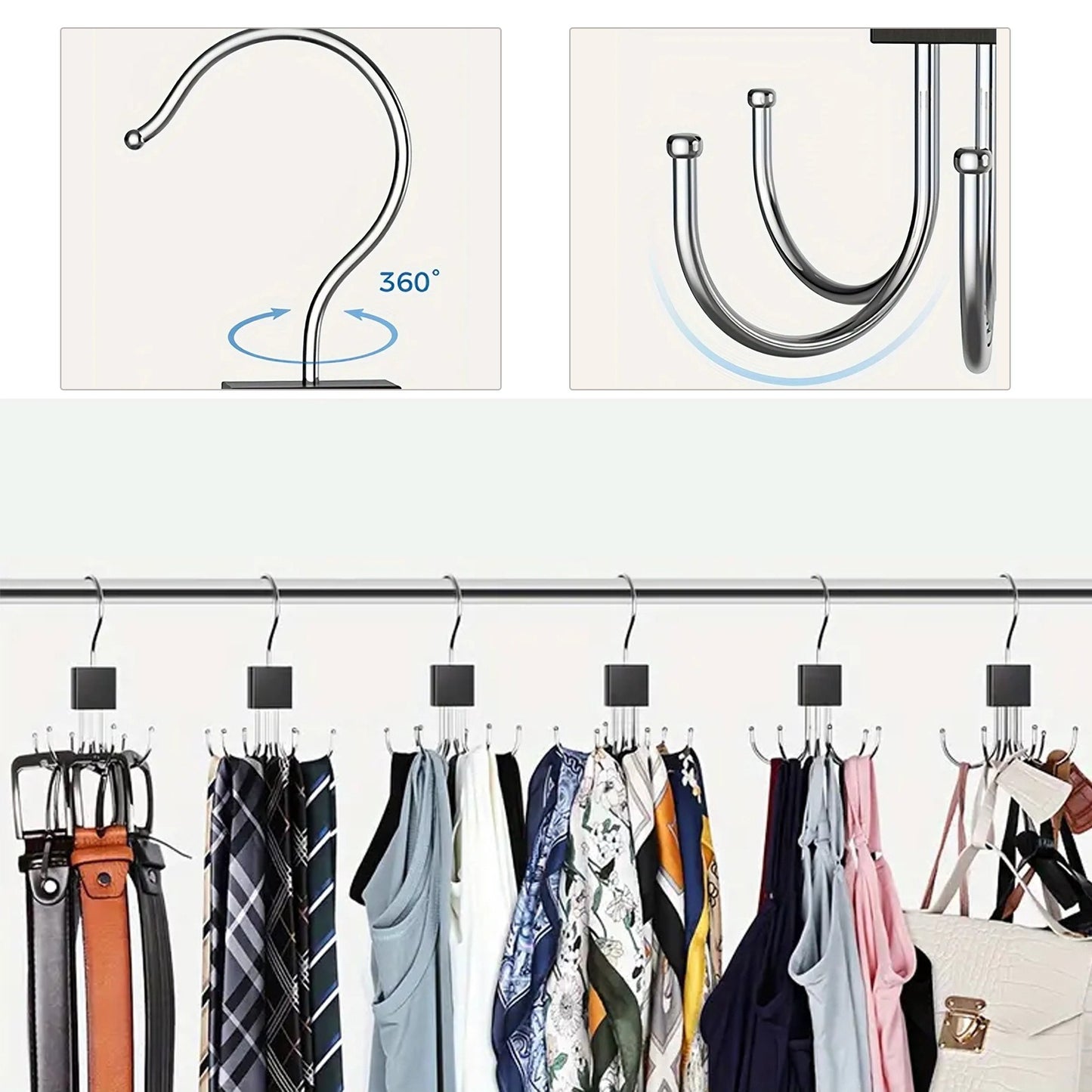 Multi-Functional Rotating Six-Claw Garment Hanger