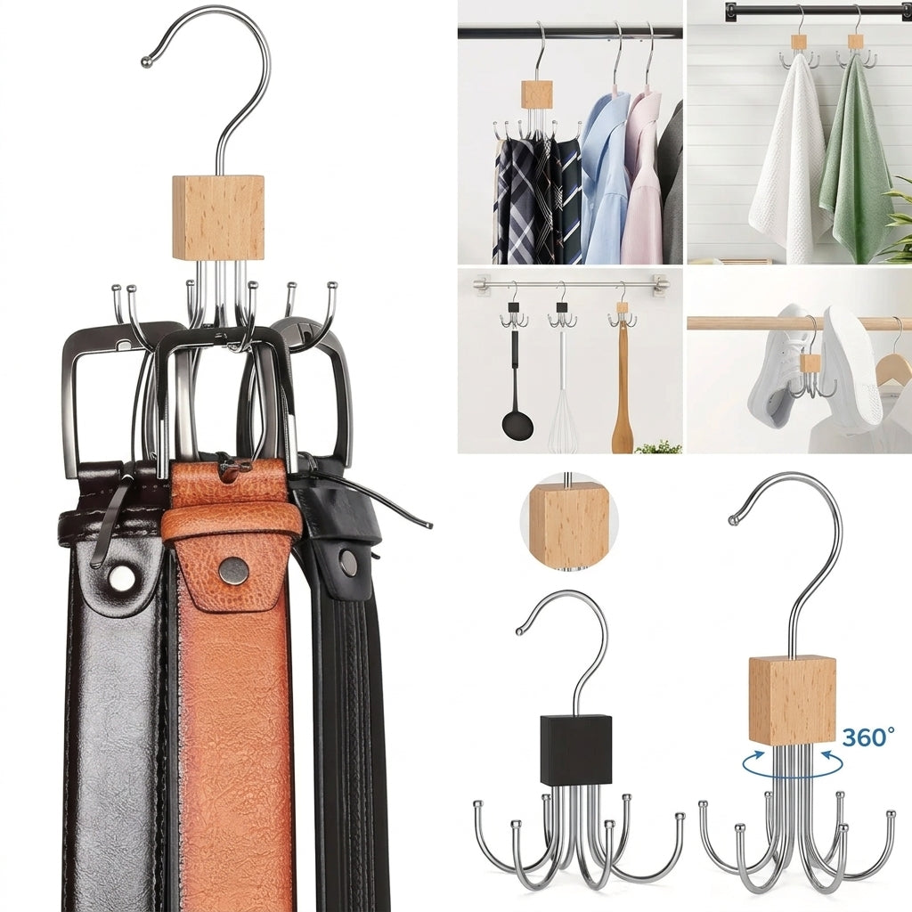 360° Rotating Closet Hook Organizer