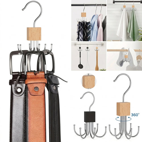 360° Rotating Closet Hook Organizer